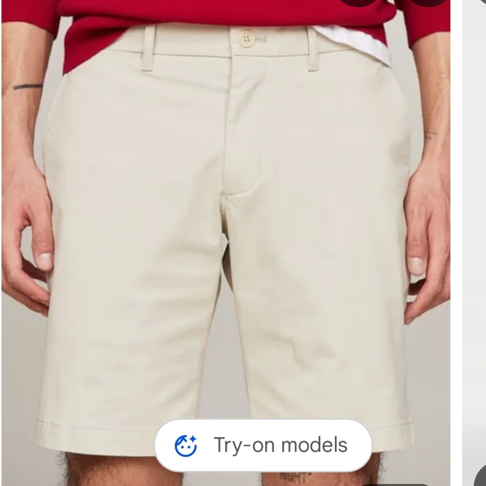Tommy Hilfiger Cream Flat Front Shorts